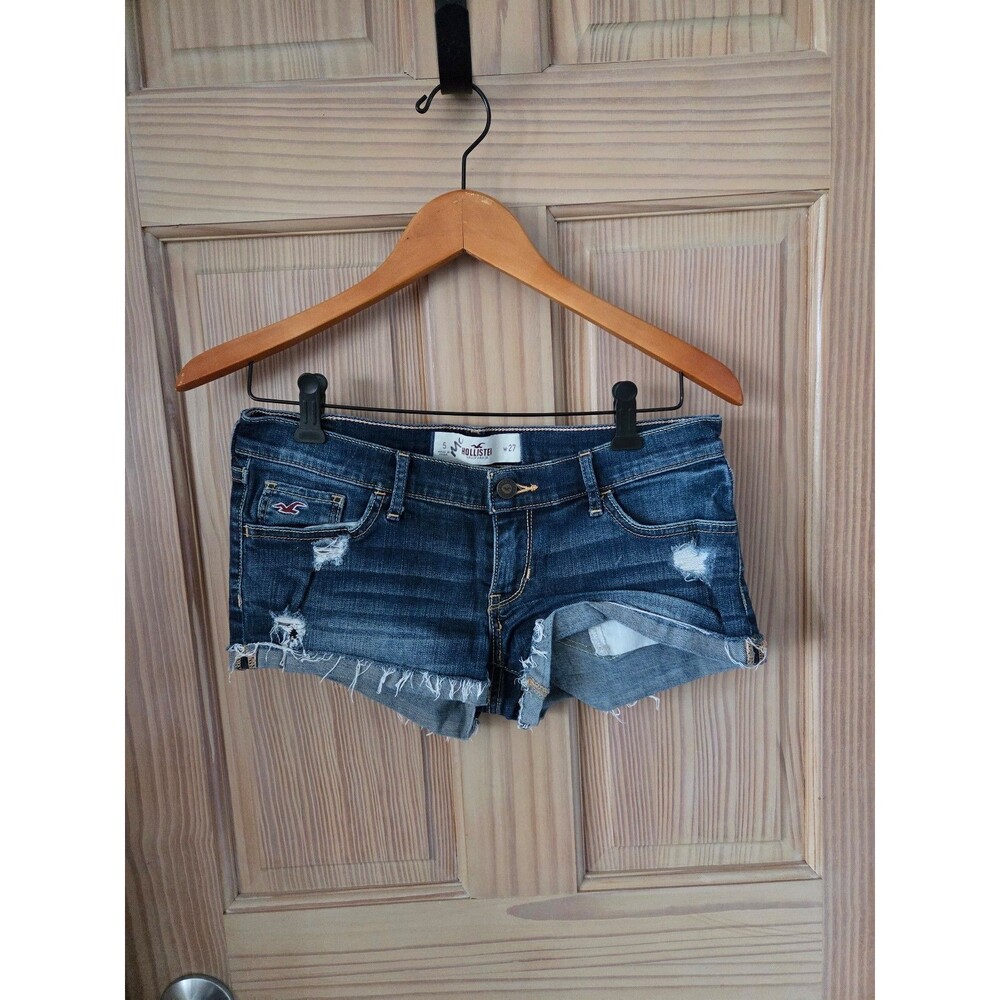 Hollister Co Y2K Denim Short Shorts Cuffed Cutoff 5